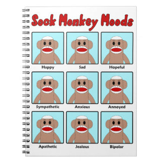 Sock Monkey Moods Notizblock