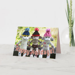 Sock Monkey - Nordische Weihnachtskarten Einladung