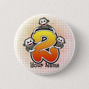 Sock Monkey Nummer 2 Button