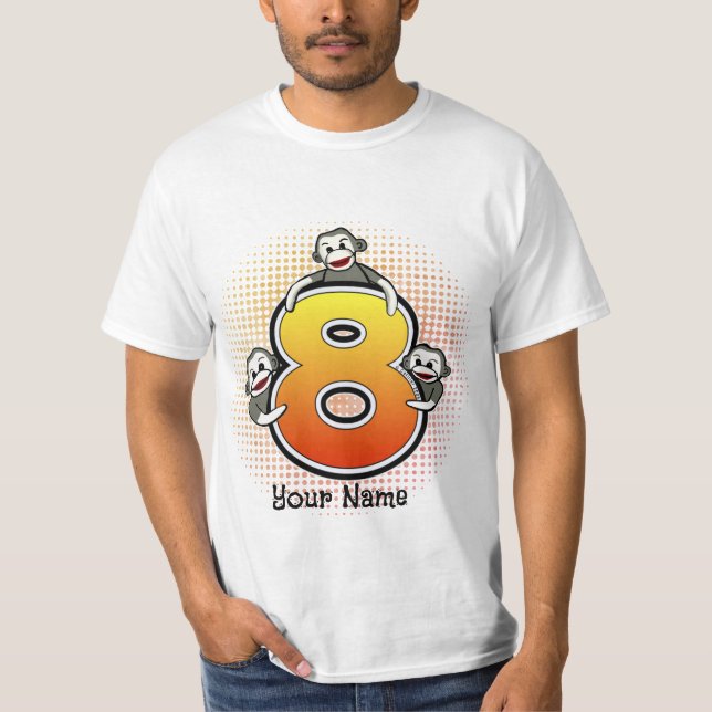 Sock Monkey Nummer 8 T - Shirt (Vorderseite)