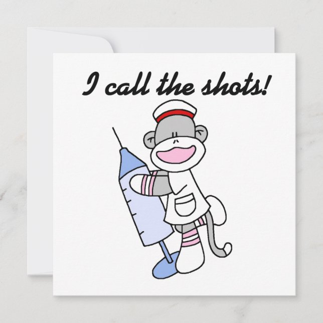 Sock Monkey Nurse I Call the Shots Geschenke (Vorderseite)