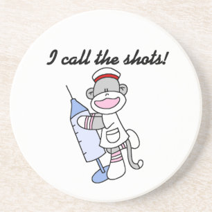 Sock Monkey Nurse I Call the Shots Geschenke Getränkeuntersetzer