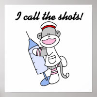 Sock Monkey Nurse I Call the Shots Geschenke