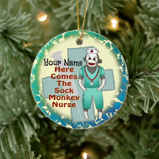 Sock Monkey Nurse Ornament (Baum)