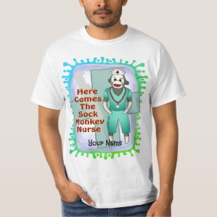 Sock Monkey Nurse T - Shirt