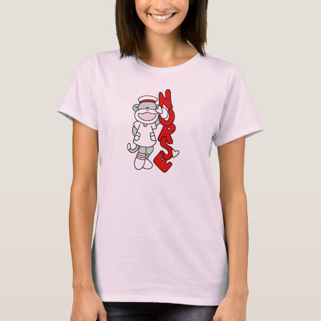 Sock Monkey Nurse T - Shirt und Geschenke (Vorderseite)