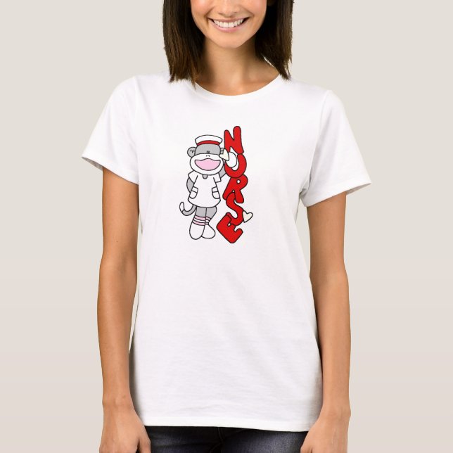 Sock Monkey Nurse T - Shirt und Geschenke (Vorderseite)
