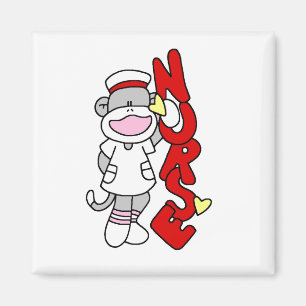 Sock Monkey Nurse T - Shirt und Geschenke Magnet