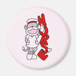 Sock Monkey Nurse T - Shirt und Geschenke Magnet