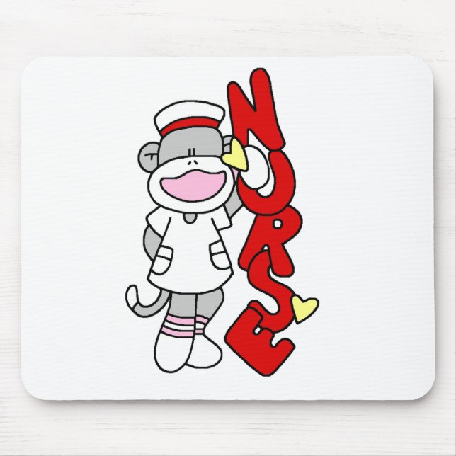 Sock Monkey Nurse T - Shirt und Geschenke Mousepad (Vorne)
