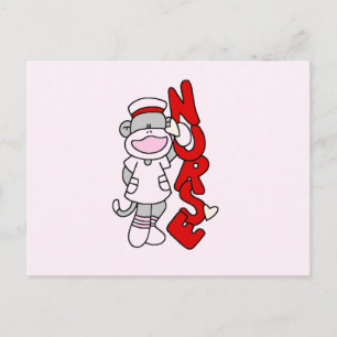 Sock Monkey Nurse T - Shirt und Geschenke Postkarte