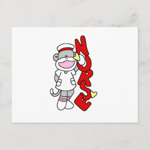 Sock Monkey Nurse T - Shirt und Geschenke Postkarte