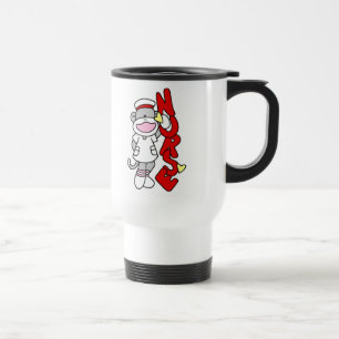 Sock Monkey Nurse T - Shirt und Geschenke Reisebecher