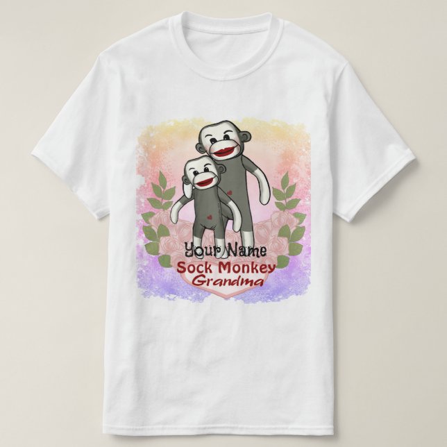 Sock Monkey Oma T-Shirt (Design vorne)