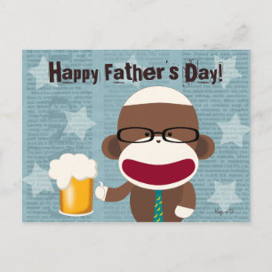 Sock Monkey Papa Postkarte