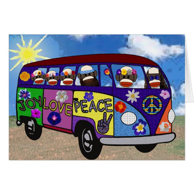 Sock Monkey Peace Bus (Vorderseite (Horizontal))