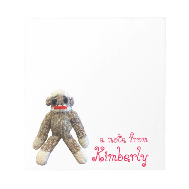 Sock Monkey Personalisiert Notizblock (Vorderseite)