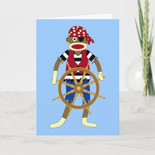 Sock Monkey Pirate Karte (Vorderseite)