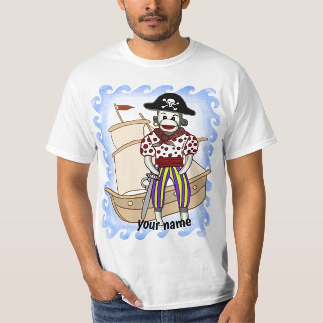 Sock Monkey Pirate T - Shirt (Vorderseite)