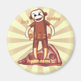 Sock Monkey Pizza Magnet