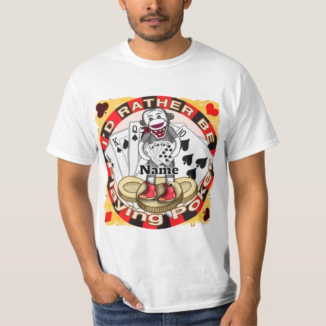 Sock Monkey poker T-Shirt (Vorderseite)