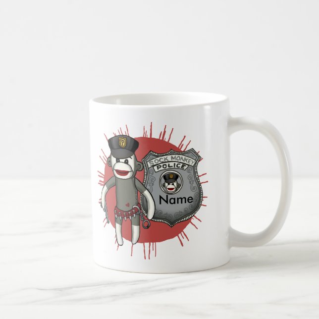 Sock Monkey Polizei Kaffeetasse (Rechts)