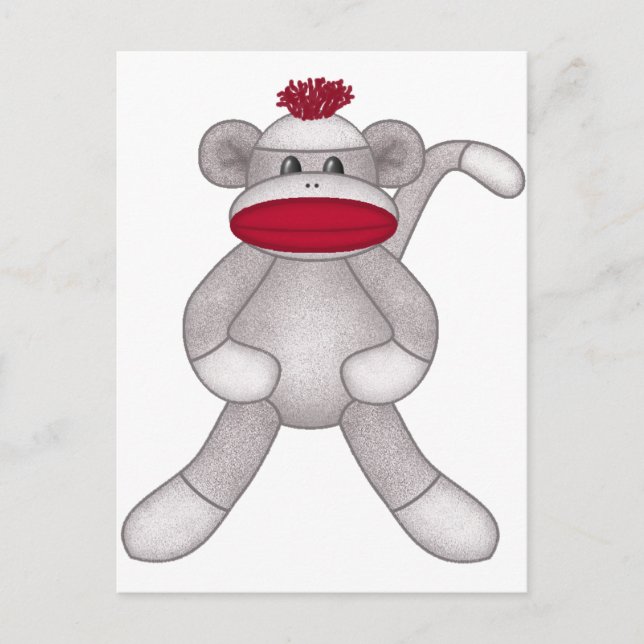 Sock Monkey Postkarte (Vorderseite)