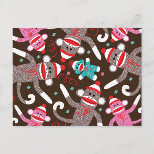 Sock Monkey Postkarte