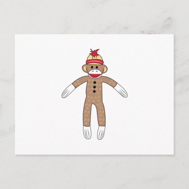 Sock Monkey Postkarte (Vorderseite)