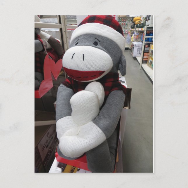 Sock Monkey Postkarte (Vorderseite)