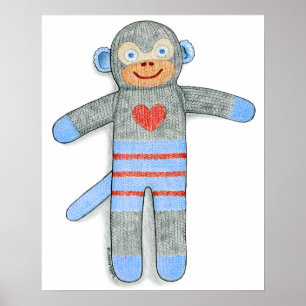 Sock Monkey Print Poster