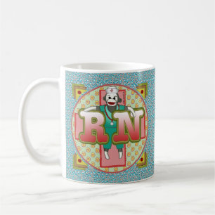 Sock Monkey RN Krankenschwester Kaffeetasse
