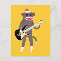 Sock Monkey Rocks mit elektrischer Gitarre