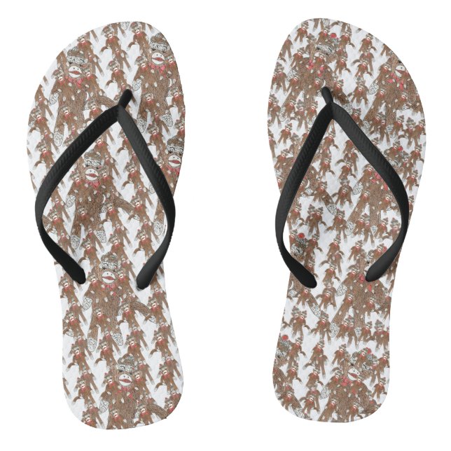 Sock Monkey Schlappen Flip Flops (Fußbett)