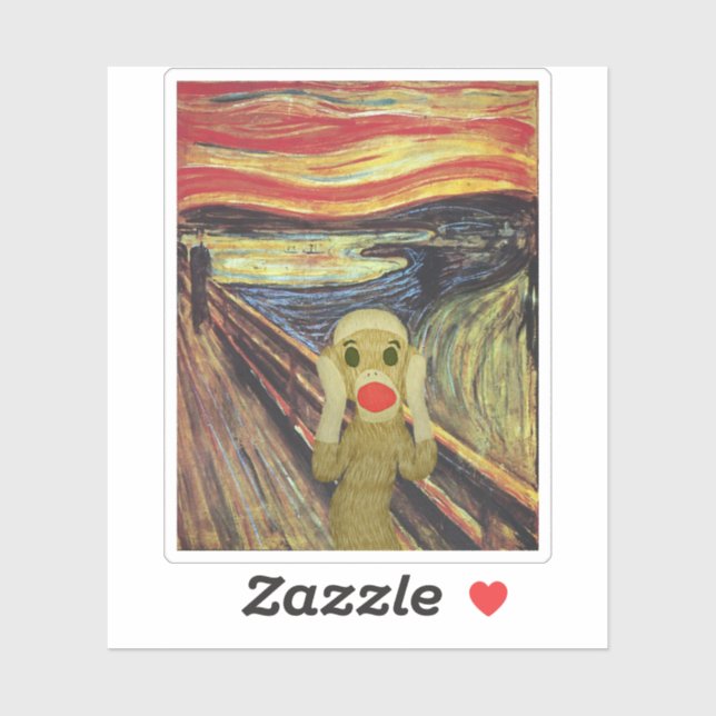 Sock-Monkey-Schrei Aufkleber (Blatt)