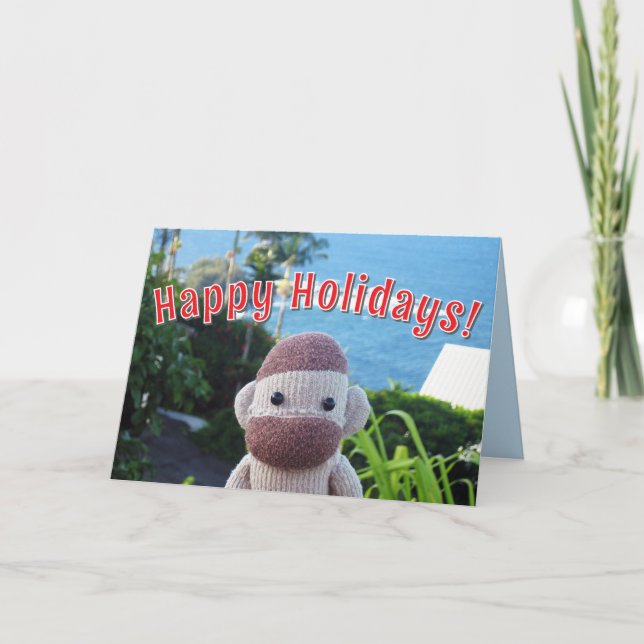 Sock Monkey - Socky Christmas Cards Einladung (Vorderseite)