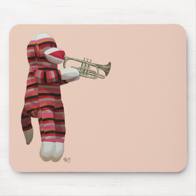 Sock Monkey spielen Trumpet 2 Mousepad (Vorne)