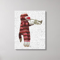 Sock Monkey spielt Trumpet