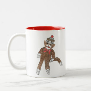 Sock-Monkey-Tasse Zweifarbige Tasse