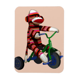 Sock Monkey Tricycle Magnet