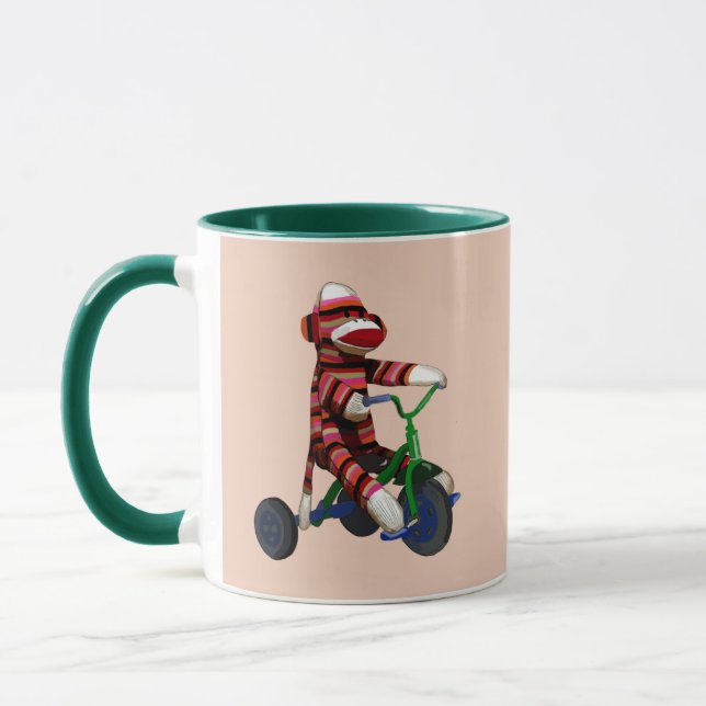 Sock Monkey Tricycle Tasse (Links)