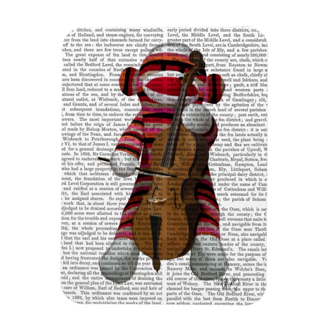 Sock Monkey und Cello Magnet (Vertikal)