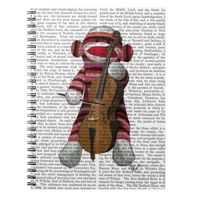 Sock Monkey und Cello Notizblock (Vorderseite)
