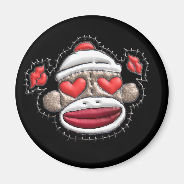 Sock Monkey Valentine Merchandise Magnet (Vorne)