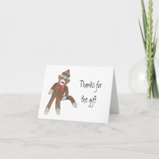 Sock Monkey Vielen Dank für Ihre Geschenkkarte Dankeskarte