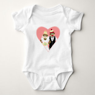 Sock Monkey Wedding Baby Strampler