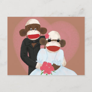 Sock Monkey Wedding (Bowty & Violet) Postkarte