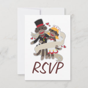 SOCK MONKEY Wedding RSVP Einladungen Ankündigungen