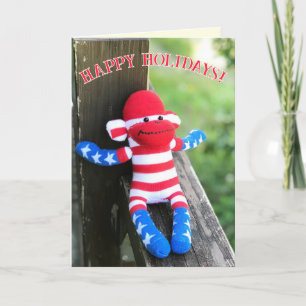 Sock Monkey Weihnachtskarte Einladung