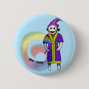 Sock Monkey Wizard Button